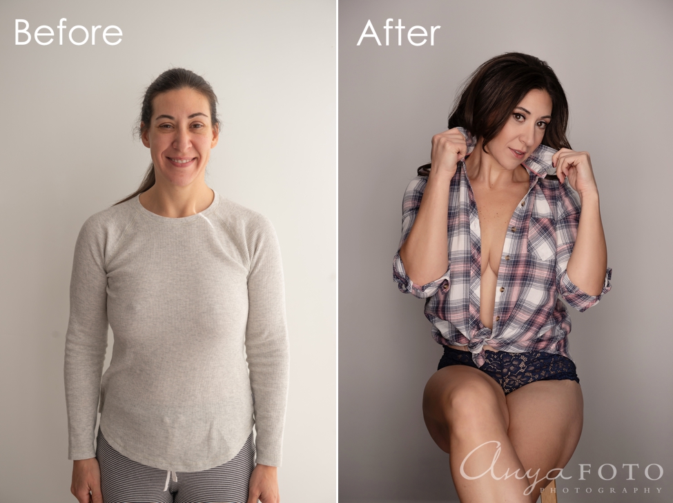 Before and After Boudoir